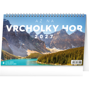 Fotografie reklamního předmětu „NOTIQUE Stolní kalendář Až na vrcholky hor 2027, 23,1 x 14,5 cm“