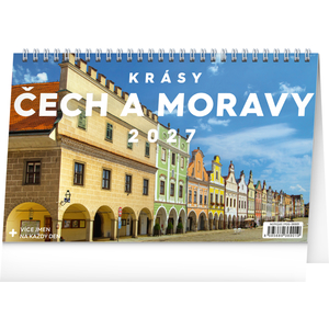 Fotografie reklamního předmětu „NOTIQUE Stolní kalendář Krásy Čech a Moravy 2027, 23,1 x 14,5 cm“
