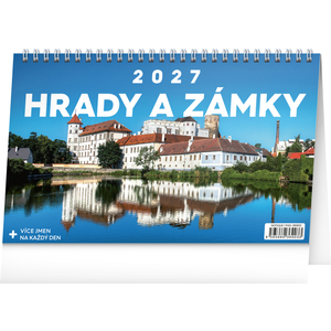 Fotografie reklamního předmětu „NOTIQUE Stolní kalendář Hrady a zámky 2027, 23,1 x 14,5 cm“