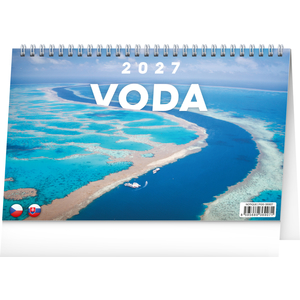 Fotografie reklamního předmětu „NOTIQUE Stolní kalendář Voda CZ/SK 2027, 23,1 x 14,5 cm“