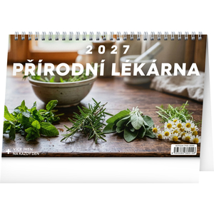 Fotografie reklamního předmětu „NOTIQUE Stolní kalendář Přírodní lékárna 2027, 23,1 x 14,5 cm“