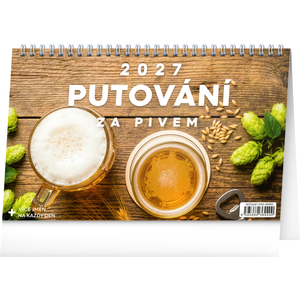 Fotografie reklamního předmětu „NOTIQUE Stolní kalendář Putování za pivem 2027, 23,1 x 14,5 cm“