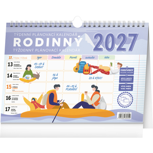 Fotografie reklamního předmětu „NOTIQUE Týdenní rodinný plánovací kalendář s háčkem 2027, 30 x 21 cm“
