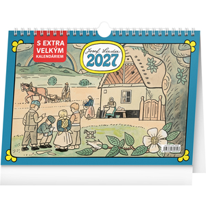 Fotografie reklamního předmětu „NOTIQUE Stolní kalendář Josef Lada s extra velkým kalendáriem 2027, 30 x 21 cm“