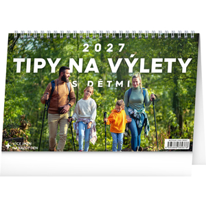 Fotografie reklamního předmětu „NOTIQUE Stolní kalendář Tipy na výlety s dětmi 2027, 23,1 x 14,5 cm“