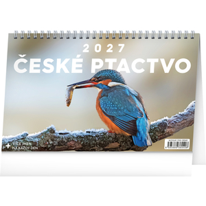 Fotografie reklamního předmětu „NOTIQUE Stolní kalendář České ptactvo 2027, 23,1 x 14,5 cm“