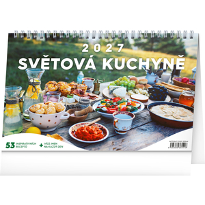 Fotografie reklamního předmětu „NOTIQUE Stolní kalendář Světová kuchyně 2027, 23,1 x 14,5 cm“