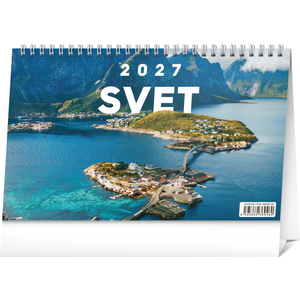 Fotografie reklamního předmětu „NOTIQUE Stolový kalendár Svet 2027, 23,1 x 14,5 cm“