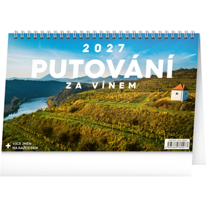 Fotografie reklamního předmětu „NOTIQUE Stolní kalendář Putování za vínem 2027, 23,1 x 14,5 cm“