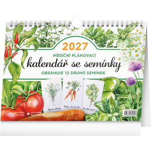 Fotografie reklamního předmětu „NOTIQUE Měsíční plánovací kalendář se semínky 2027, 30 x 21 cm“