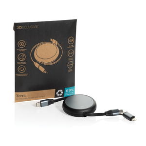 Fotografie k reklamnímu předmětu „Recyklovaný hliníkový zatahovací 2v1 kabel 240W Terra z RCS“