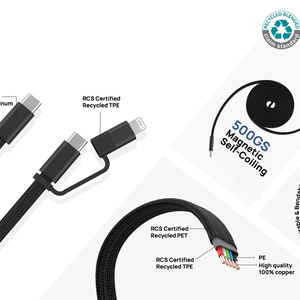 Fotografie k reklamnímu předmětu „Ultra tenký magnetický nabíjecí kabel 60W 2 v 1“