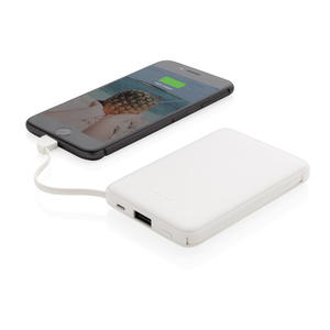 Fotografie k reklamnímu předmětu „Kapesní powerbanka 5 000 mAh s integrovaným kabelem“