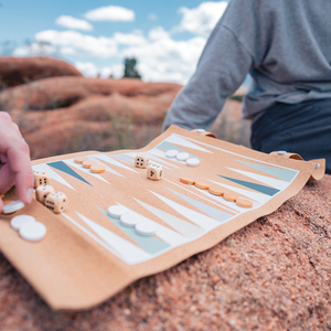 Fotografie k reklamnímu předmětu „Britton skládací korková sada her backgammon a dámy“