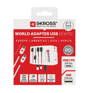 Fotografie k reklamnímu předmětu „Cestovní adaptér SKROSS World MUV 65W PD s USB C kabelem“